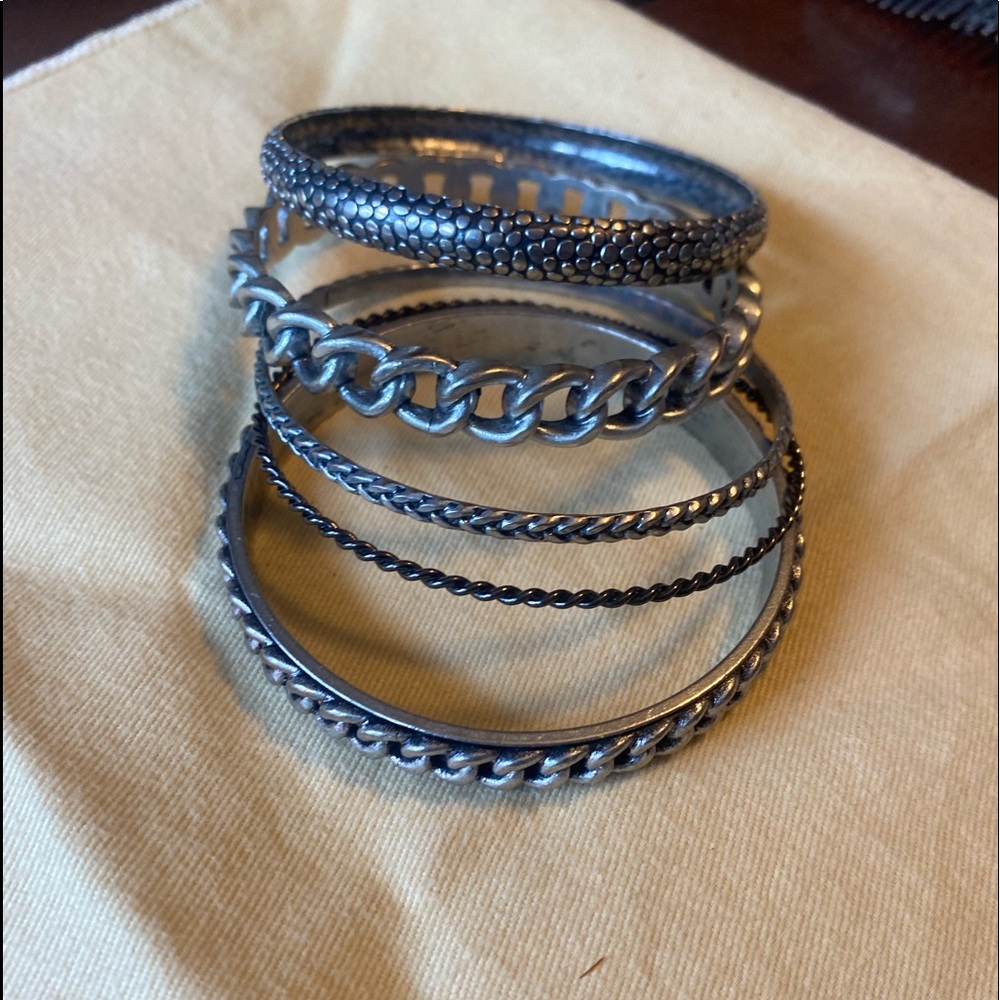 Gun metal and silver bracelet bundle